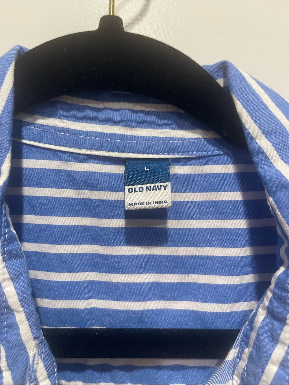 Old Navy Blue and White Striped Shirt Dress - Picture 3 of 4